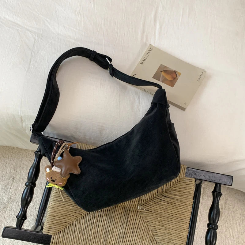 Vintage Suede Hobo Bag Women – Large Capacity Work Tote Women's Hobo Bag Nixie