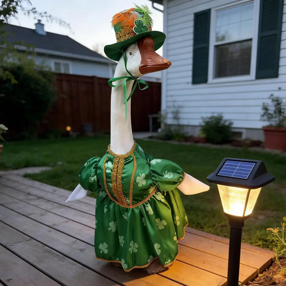 St. Patrick's Day Goose Outfit – Irish Shamrock Porch Costume Holiday Goose Costume Nixie