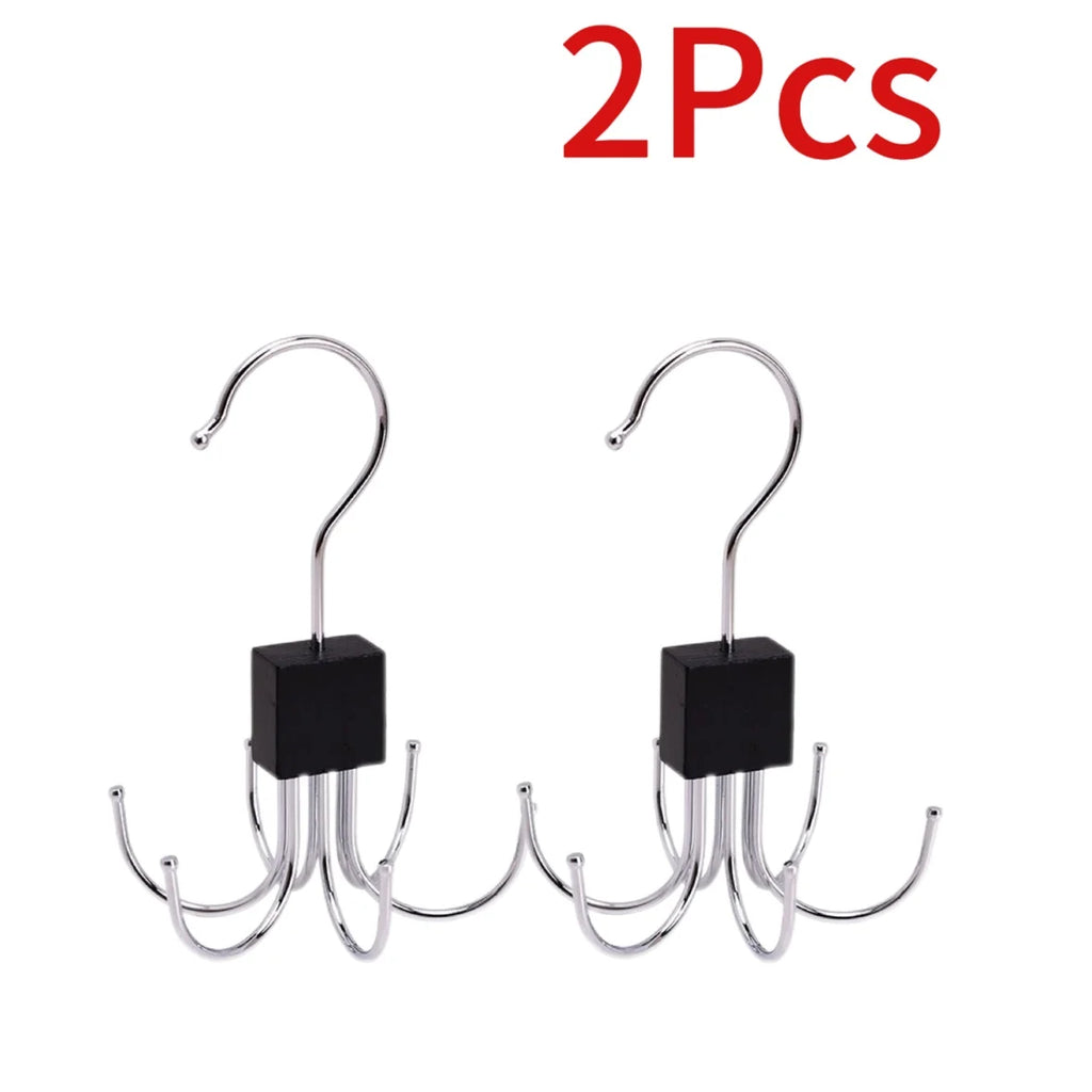 360° Rotating Hook Rack Organizer for Scarves, Belts & Ties