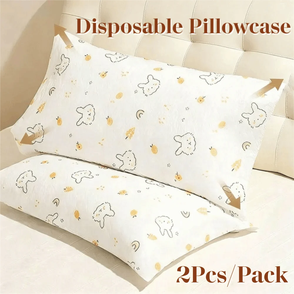 2-Pack Disposable Pillowcases – Soft, Breathable Double Layer Cover