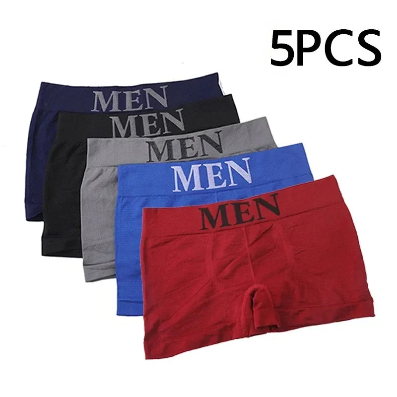 5-Pack Men's High Elastic Breathable Boxer Briefs | One Size