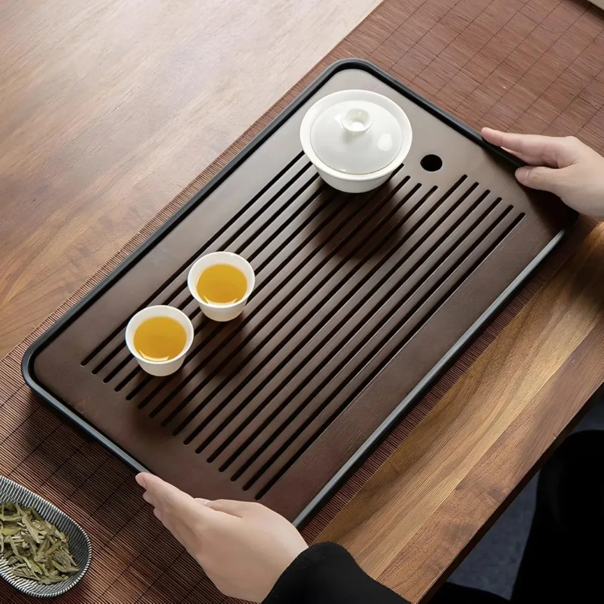 Bamboo KungFu Tea Tray with Drainage – Portable & Detachable Bamboo Tea Tray Nixie