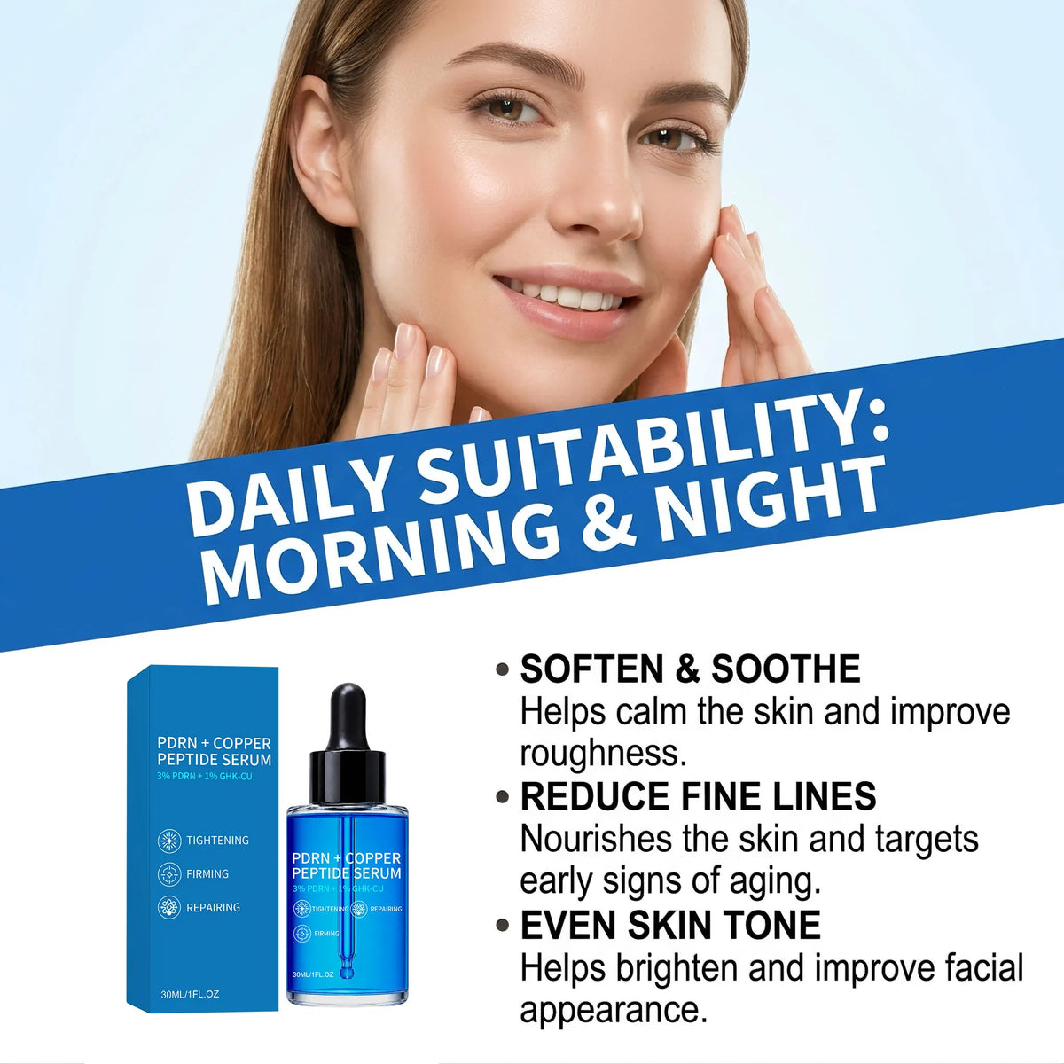 PDRN Copper Peptide Facial Serum – Firming & Hydrating Facial Serum Nixie