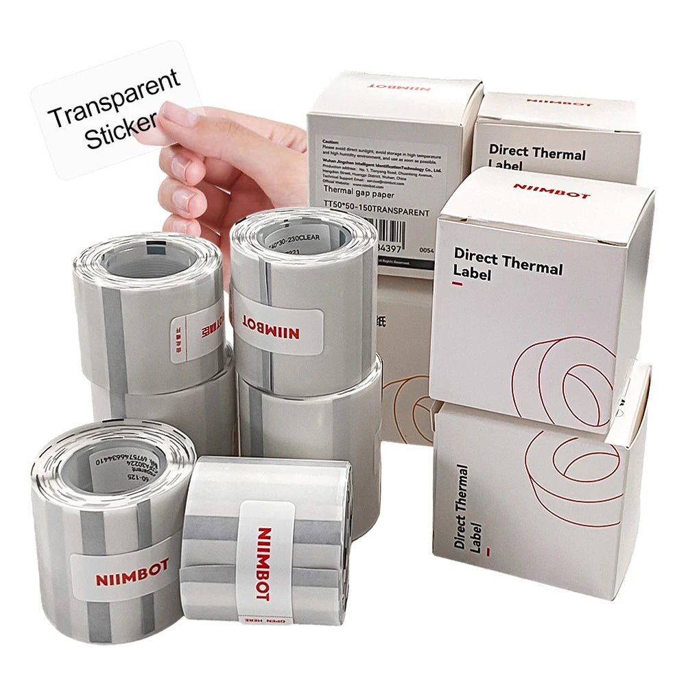 Niimbot Clear Thermal Label Paper – Waterproof Transparent Stickers Thermal Label Paper Nixie