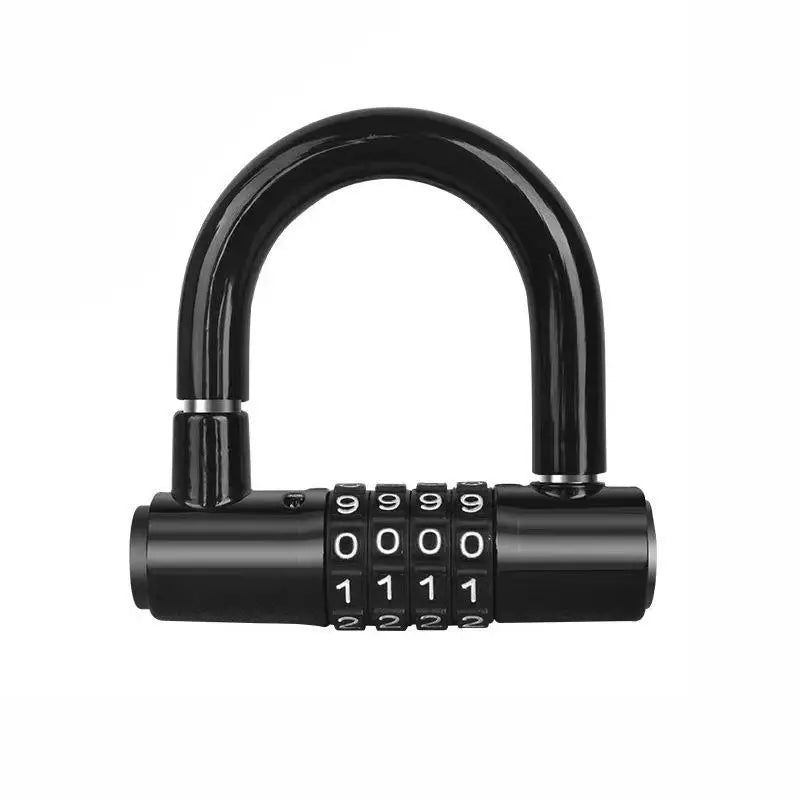 4-Digit Aluminum Combination Padlock – Keyless U-Lock Security