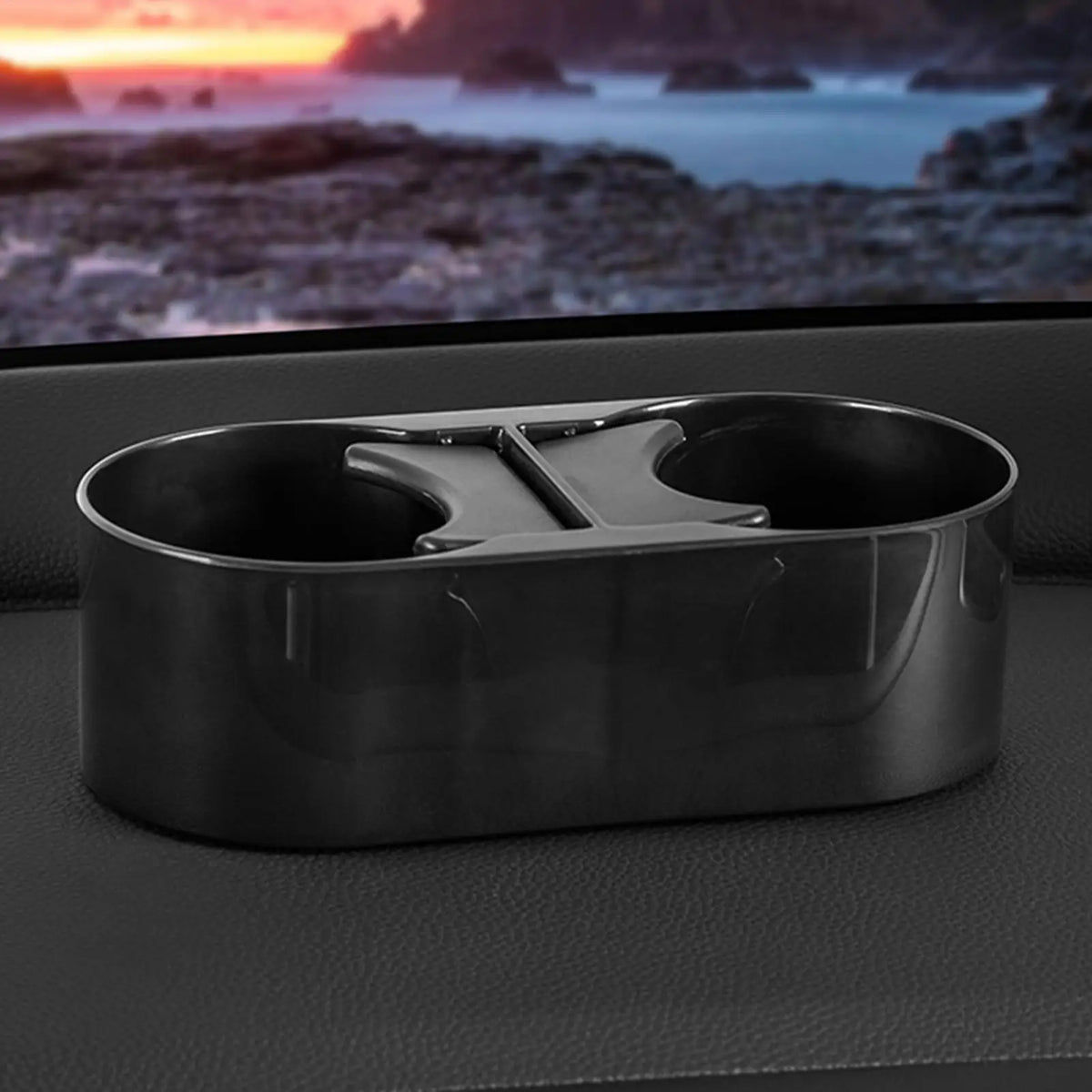 Double Car Cup Holder Adhesive Dashboard Beverage Bracket