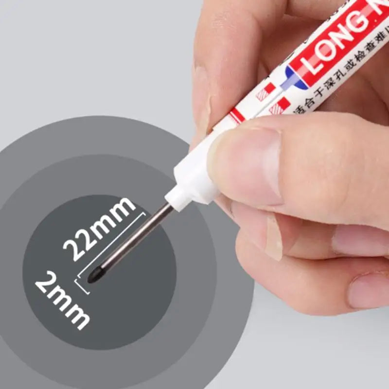 22mm Deep Hole Long Nib Permanent Markers – 3 Colors, Waterproof Permanent Marker Set Nixie