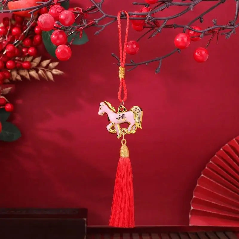 2026 Year of the Horse Wind Chime Pendant Lucky Zodiac Ornament Zodiac Wall Ornament Nixie A9