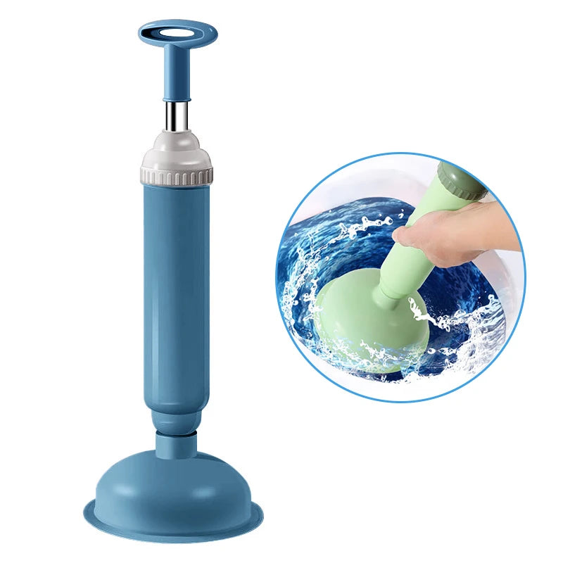 High-Pressure Toilet Plunger – Strong Suction Drain Unblocker Drain Plunger Nixie Blue