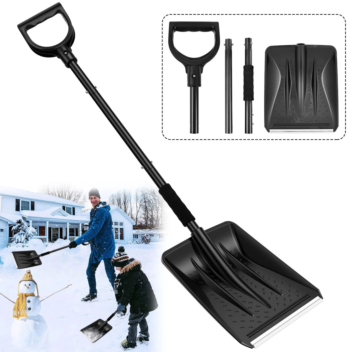 Detachable Snow Shovel – Portable Stainless Steel Car & Camp Tool Snow Removal Shovel Nixie