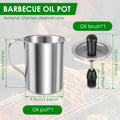 500ML Stainless Steel BBQ Sauce Basting Pot & Brush Set BBQ Basting Set Nixie silver