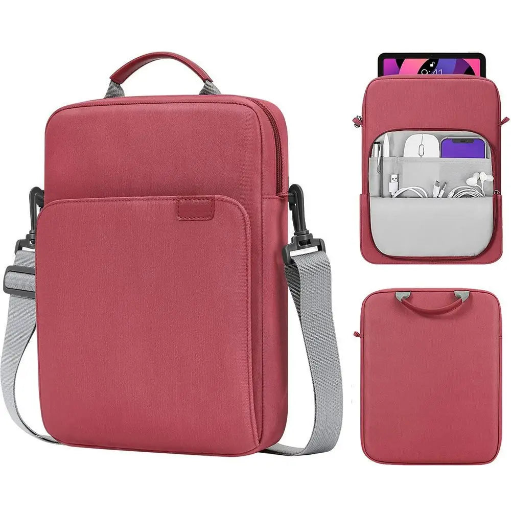 Tablet Laptop Sleeve Case 9–13.3" | Shoulder Strap & Storage Tablet Laptop Sleeve Nixie 9-11 inch-Wine Red