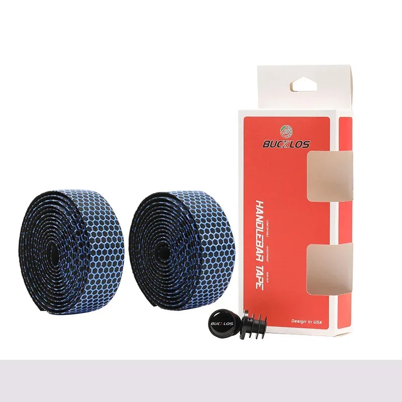 BUCKLOS Road Bike Handlebar Tape – Anti-Slip PU EVA Grip Wrap Bike Handlebar Tape Nixie Blue