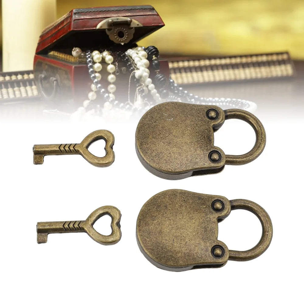 2-Pack Bear Shaped Mini Padlocks with Keys – Gold & Bronze Zinc