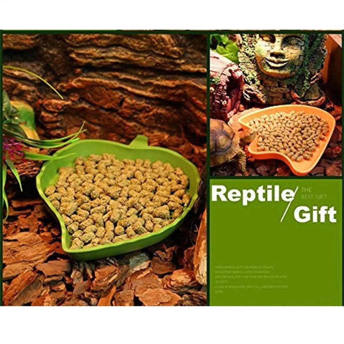 Leaf Shape Reptile Food & Water Bowl for Turtles & Lizards