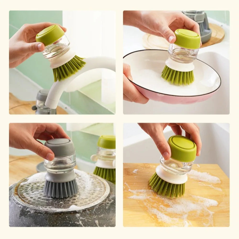 Nixie Soap Dispensing Dish Brush – Kitchen Pot Scrubber