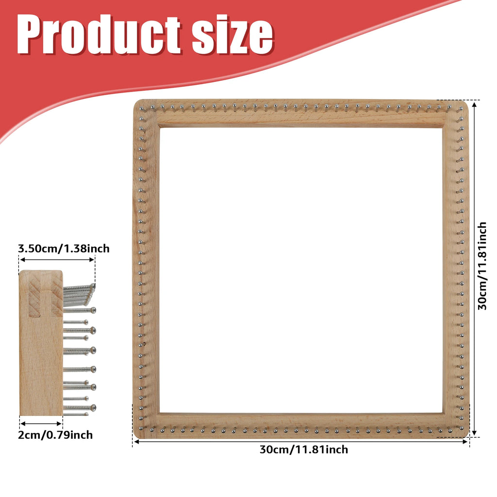 Square Beech Wood Knitting Loom Board – DIY Weaving Tool