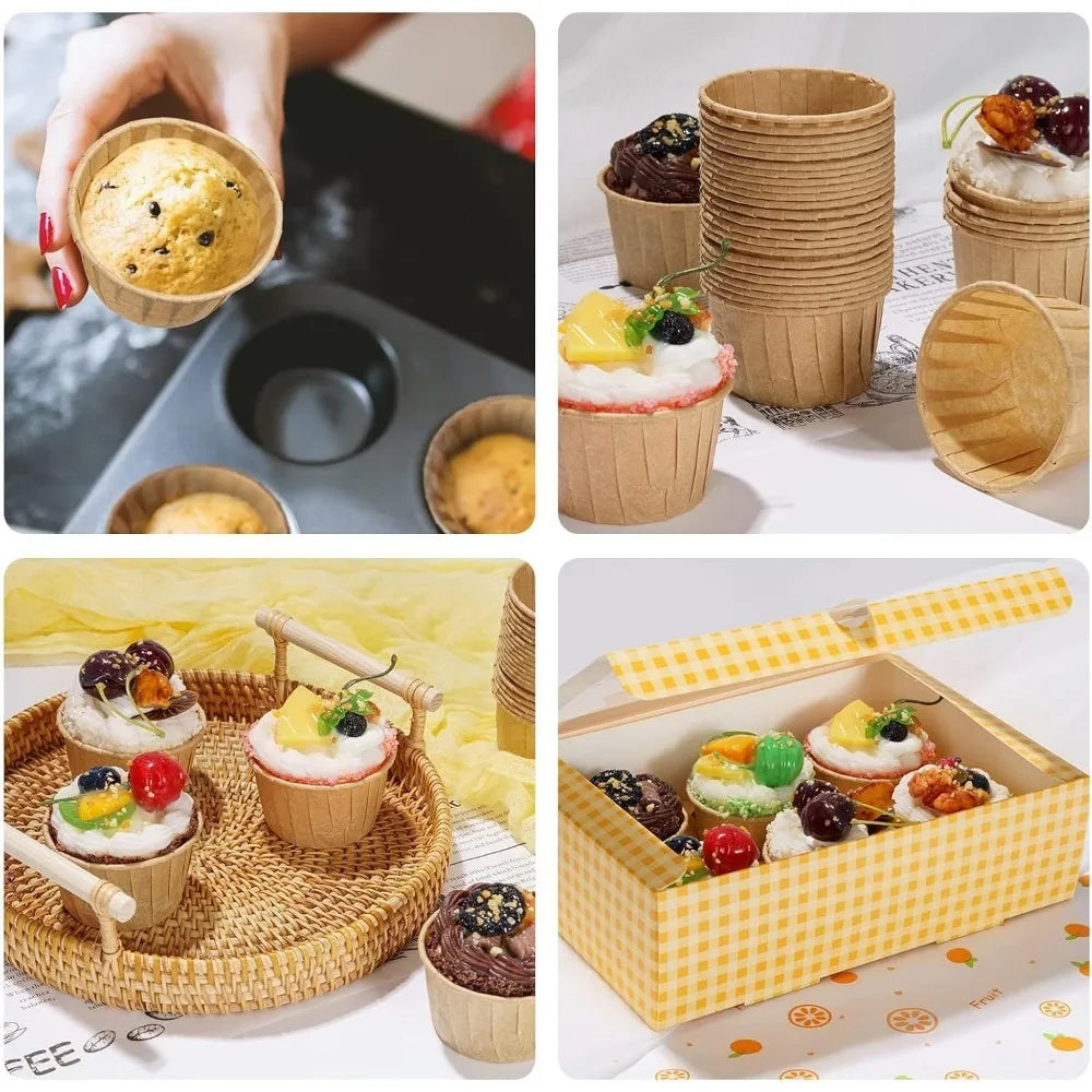 Muffin Cup Paper Trays – High-Temp Oil Paper Baking Cups Muffin Baking Cups Nixie