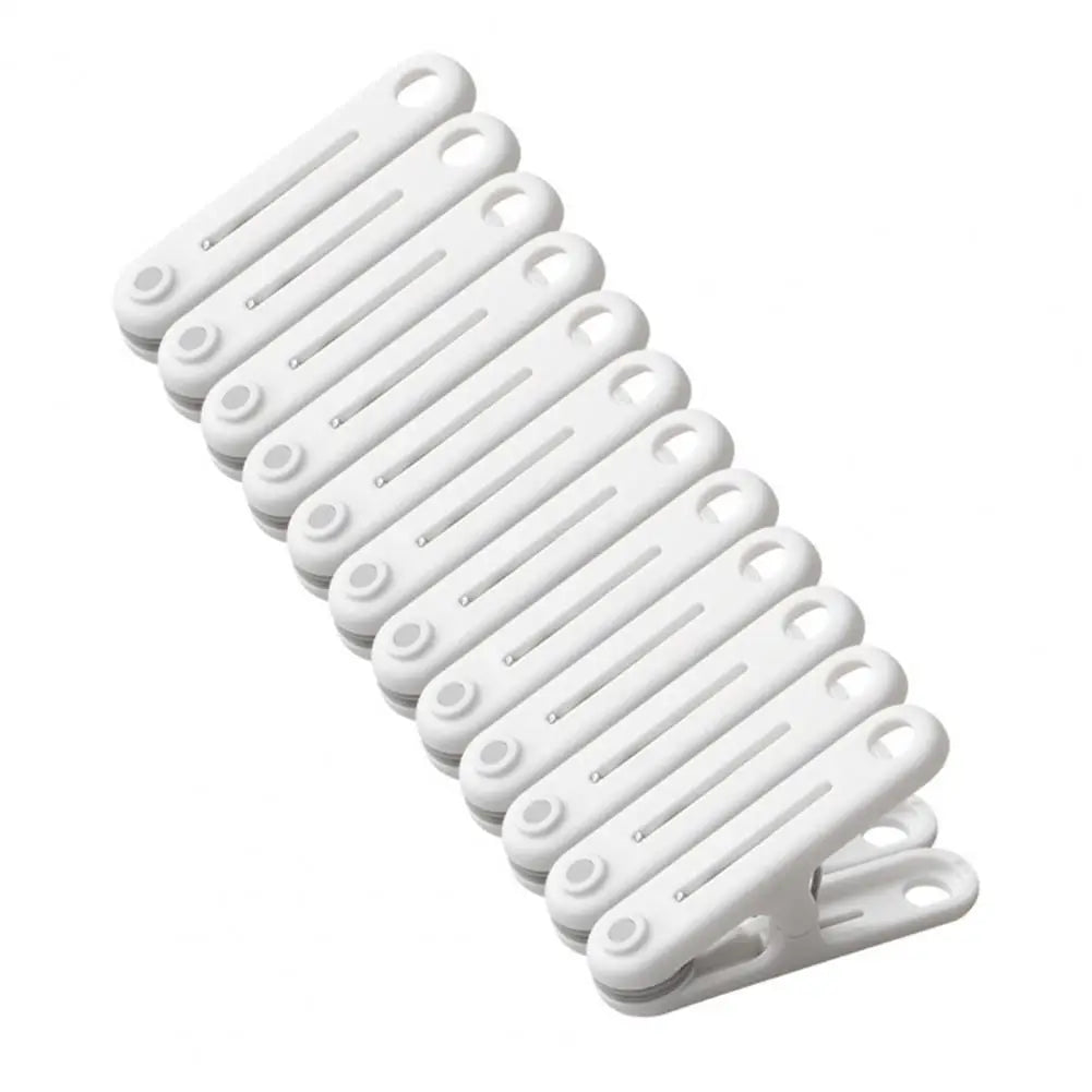 Heavy Duty Windproof Plastic Clothespins, Anti-Slip, 12pcs Laundry Clothespins Nixie White