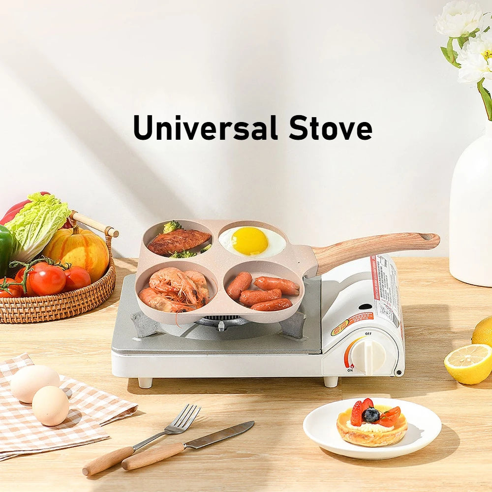 3/4 Hole Nonstick Divided Egg Frying Pan – Omelette & Burger Nonstick Frying Pan Nixie