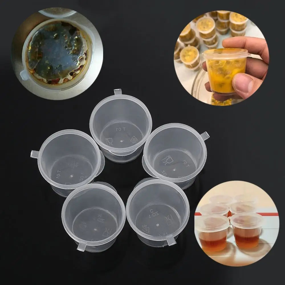 25Pcs Clear Hinged Lid Mini Containers – BPA-Free Sauce Cups Mini Food Containers Nixie