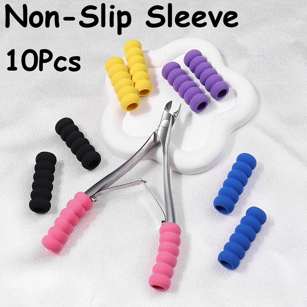 10Pcs Silicone Grip Sleeves for Nail Art Tools – Anti-Slip Set Nail Art Grip Sleeves Nixie