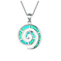 Glass Simulated Opal Pendant Necklace with Mood Tracker | Nixie Pendant Necklace Nixie Green