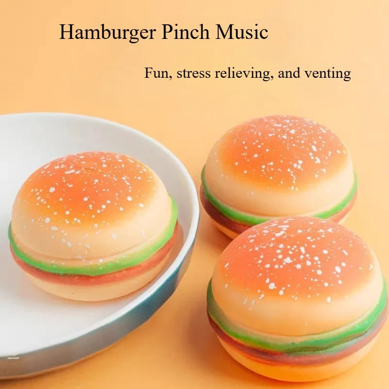 Burger Squishy Slow Rebound Fidget Squeeze Toy – Soft PU Foam
