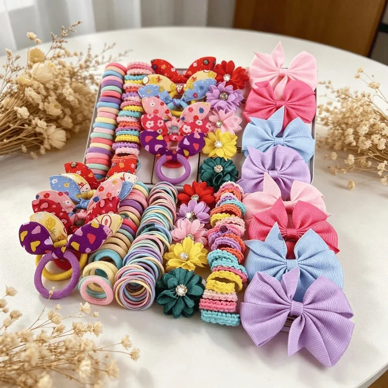 73PCS Girls Hair Accessories Set – Clips, Ties & Barrettes Kids Hair Accessories Nixie