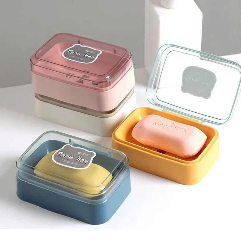 Flip-Top Drainable Soap Dish with Lid – Minimalist Design Soap Dish Nixie