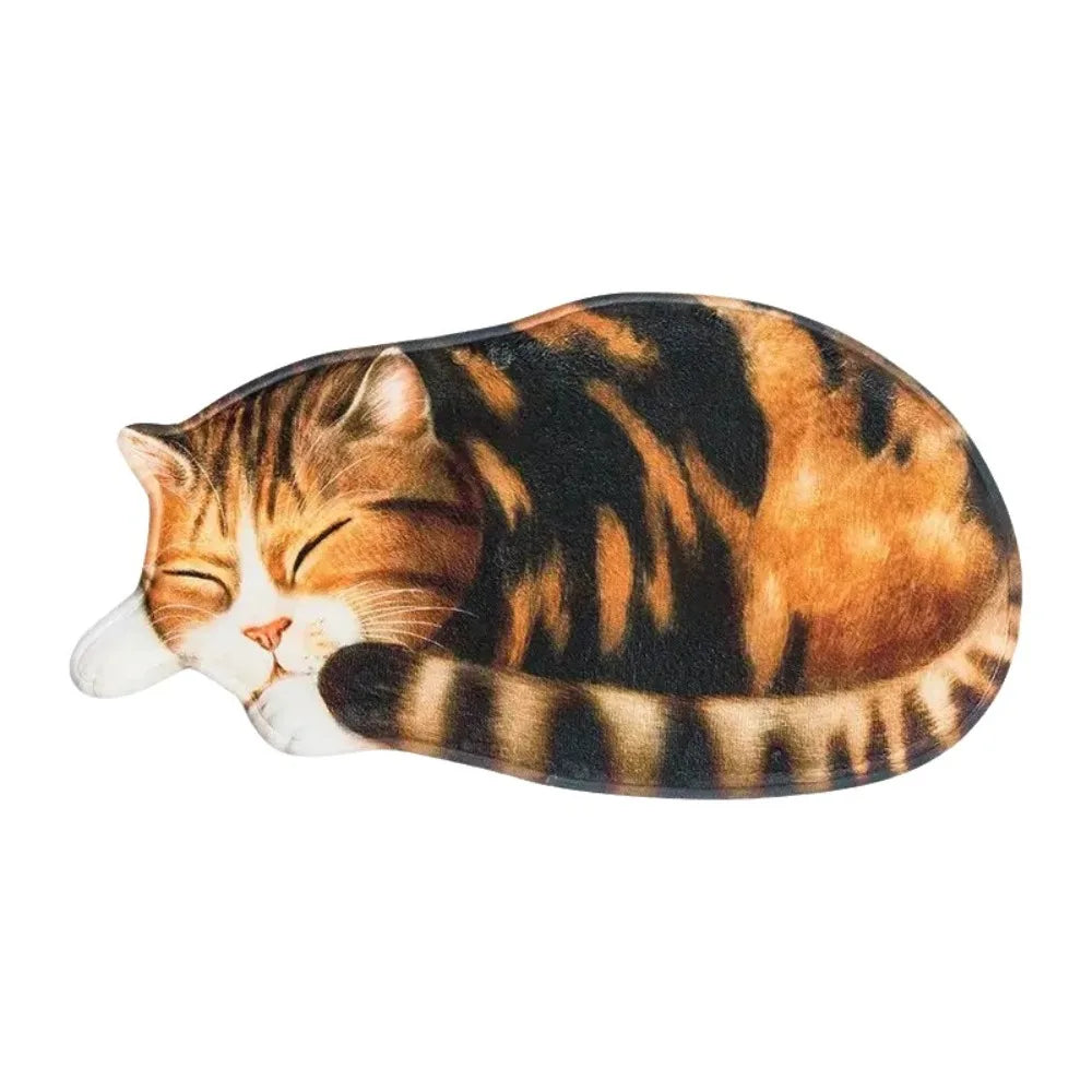 Cute Cat Crystal Fleece Floor Mat – Non-Slip 40×60cm Bath Mat Nixie 2