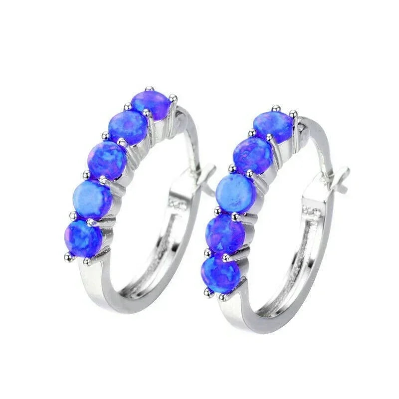 Opal Drop Dangle Earrings – Simulated Opal & Crystal Studs Drop Dangle Earrings Nixie