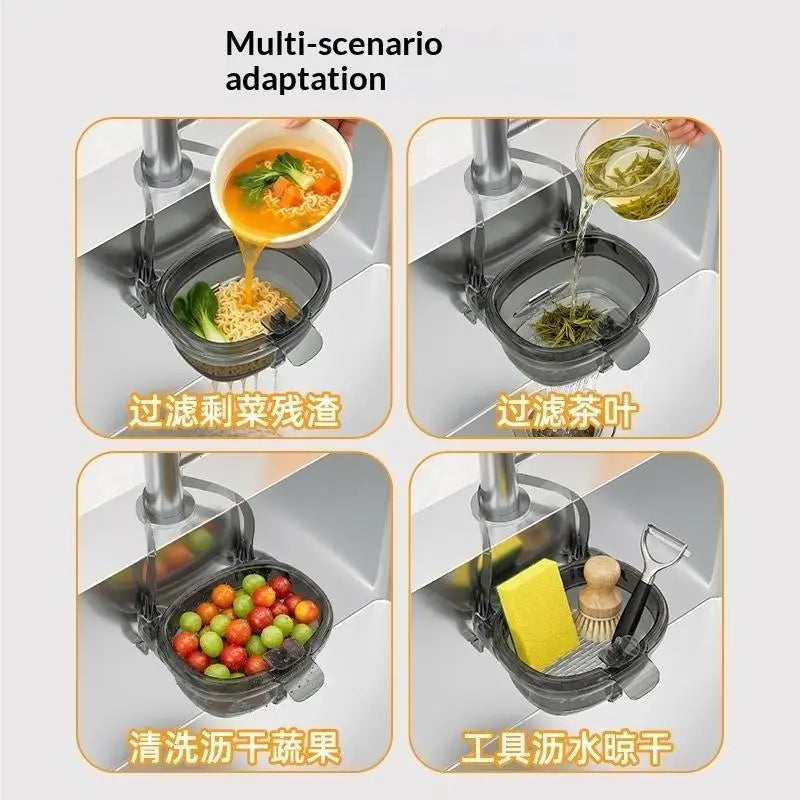 Sink Hanging Drain Basket – BPA-Free Acrylic Kitchen Colander Kitchen Drain Basket Nixie