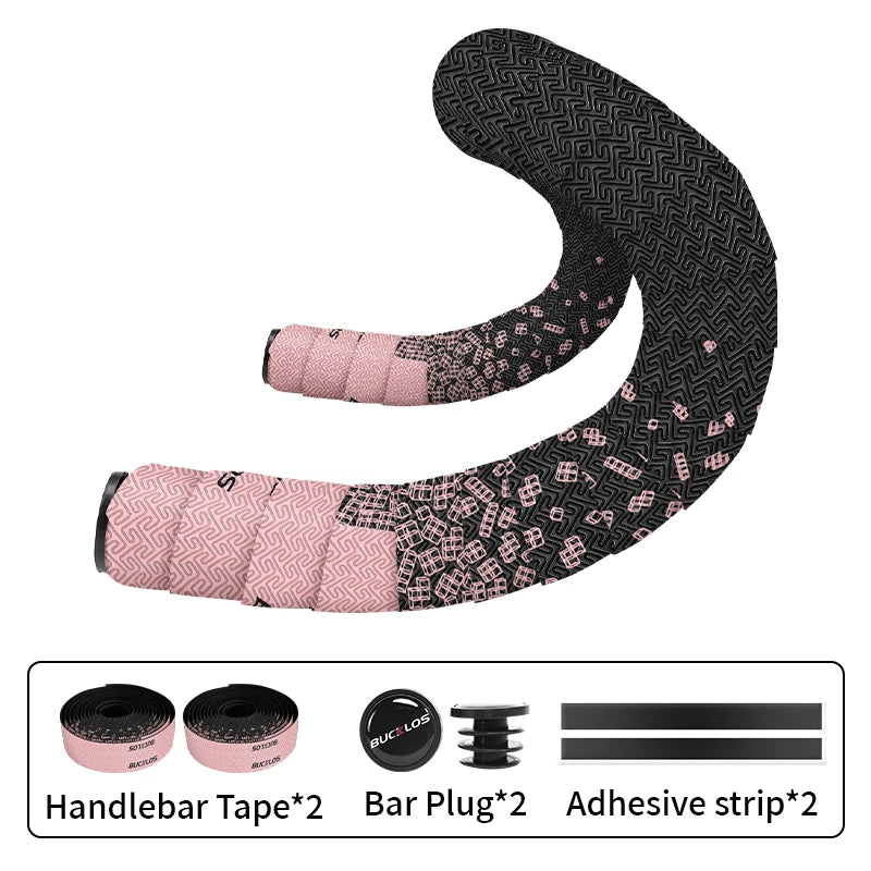BUCKLOS Road Bike Handlebar Tape – Anti-Slip PU+EVA Bar Tape Bicycle Handlebar Tape Nixie PINK