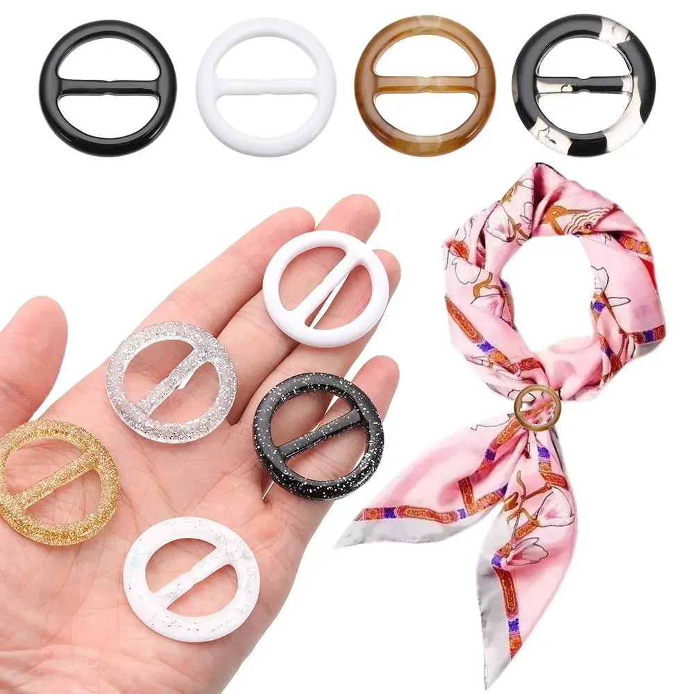 Round Resin Ring Buckle – Scarf Clip & T-Shirt Knot Accessory Ring Belt Buckle Nixie