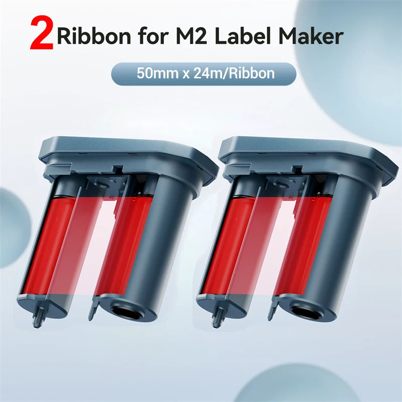 Niimbot M2 Carbon Ribbon 2-Pack | Black Red Gold Blue White Printer Ribbon Nixie 2PCS Red Ribbon