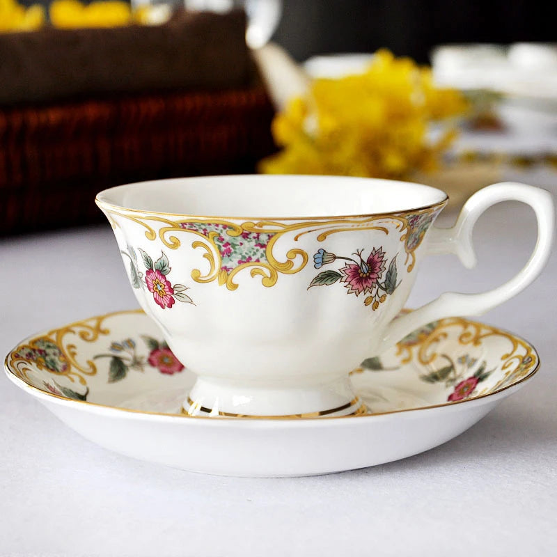 European Bone China Coffee Cup & Saucer Set 200ml Ceramic Ceramic Coffee Set Nixie