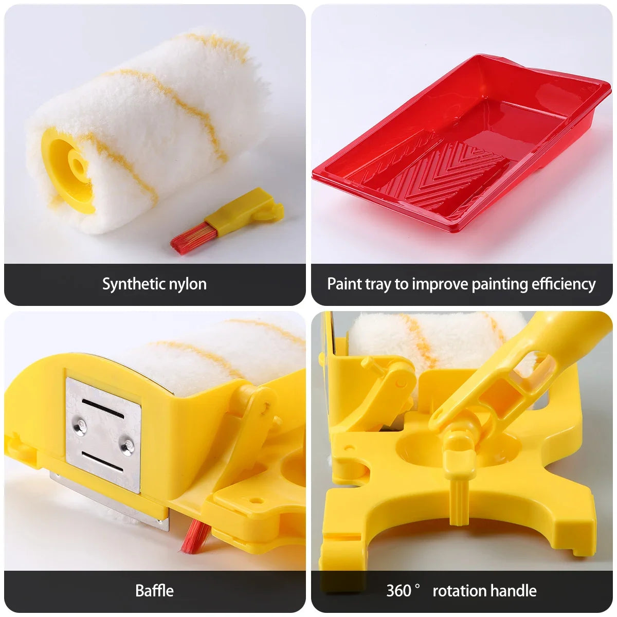 Nixie Wall Paint Roller Set – Edger & Extension Rod Kit Paint Roller Set Nixie