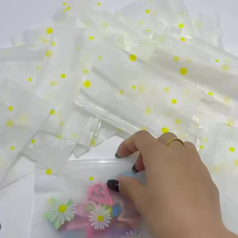20PCS Daisy Zipper Bags – Reusable Dustproof Travel Storage Zipper Storage Bags Nixie