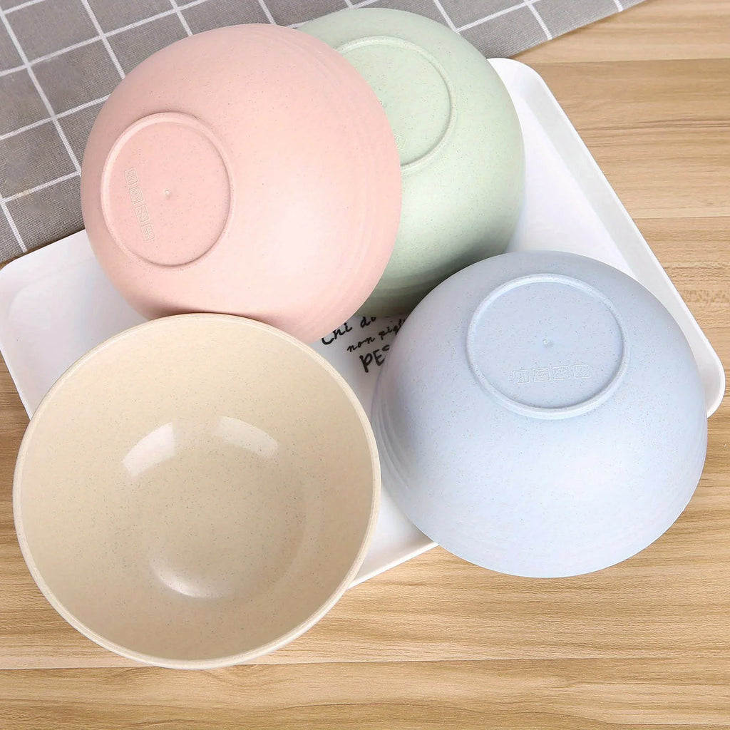 4-Piece Plastic Grain Bowl Set 24oz – Microwave & Dishwasher Safe Plastic Bowl Set Nixie