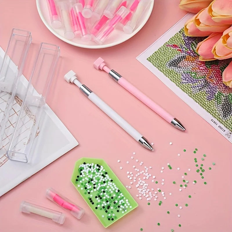 Diamond Art Pen Set with Storage Case – Wax Pen & Bead Picker Diamond Art Tool Set Nixie