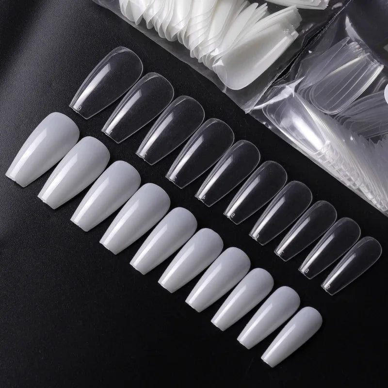 500pcs French Acrylic Press-On Fake Nails – Full Coverage Tips Set Press-On Nail Tips Nixie