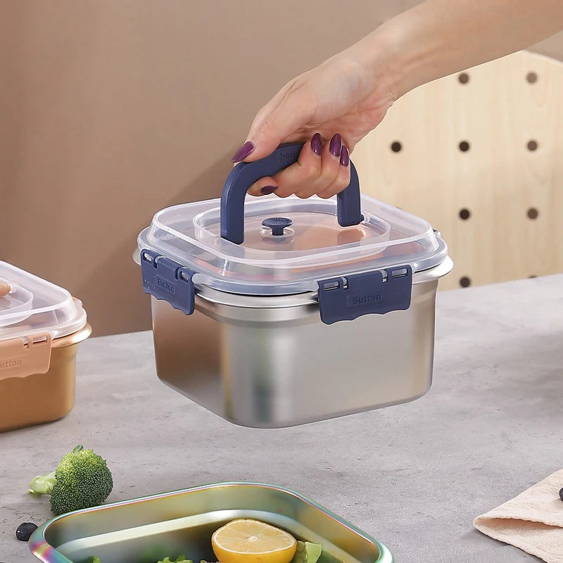Stainless Steel Lunch Box Large Bento Box with Lid & Handle Stainless Steel Lunch Box Nixie