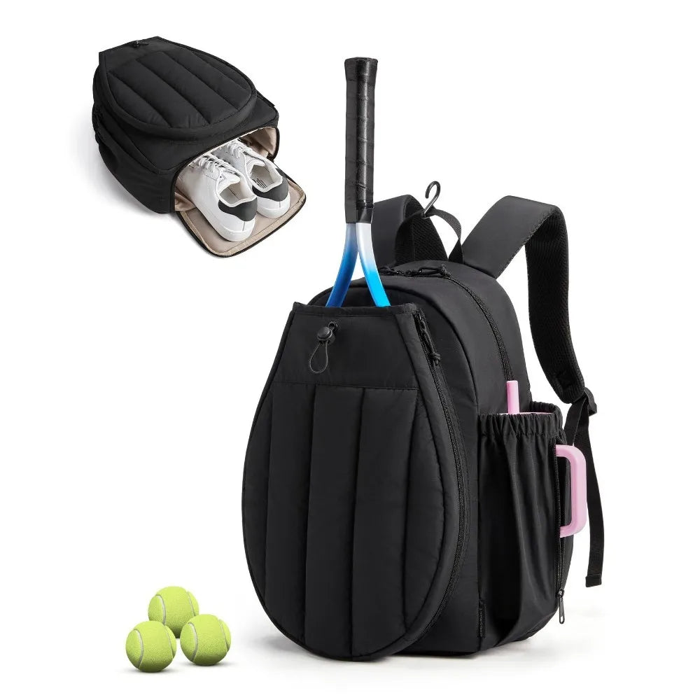 Large Tennis Backpack – Holds 2 Rackets, Shoe Compartment