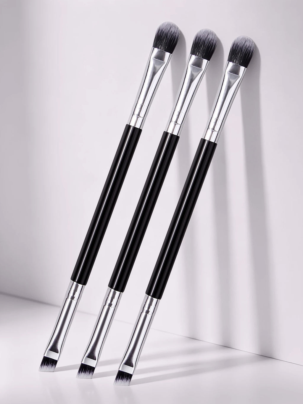3-Piece Dual-Ended Makeup Brush Set – Eye & Concealer Kit Makeup Brush Set Nixie