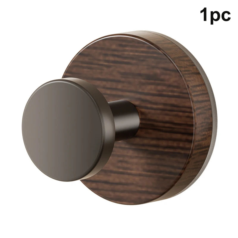 Walnut Wood Grain Suction Cup Hook | No-Drill Wall Hanger