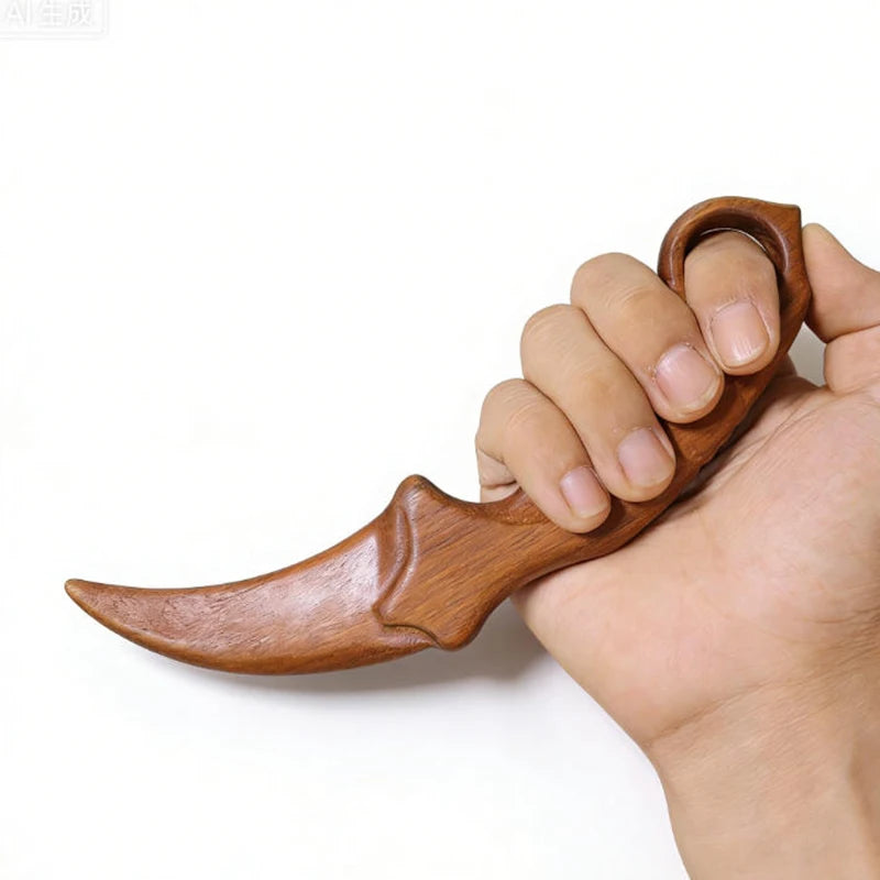Sandalwood Carved Knife Ornament | Decorative Wood Handicraft Wooden Knife Ornament Nixie