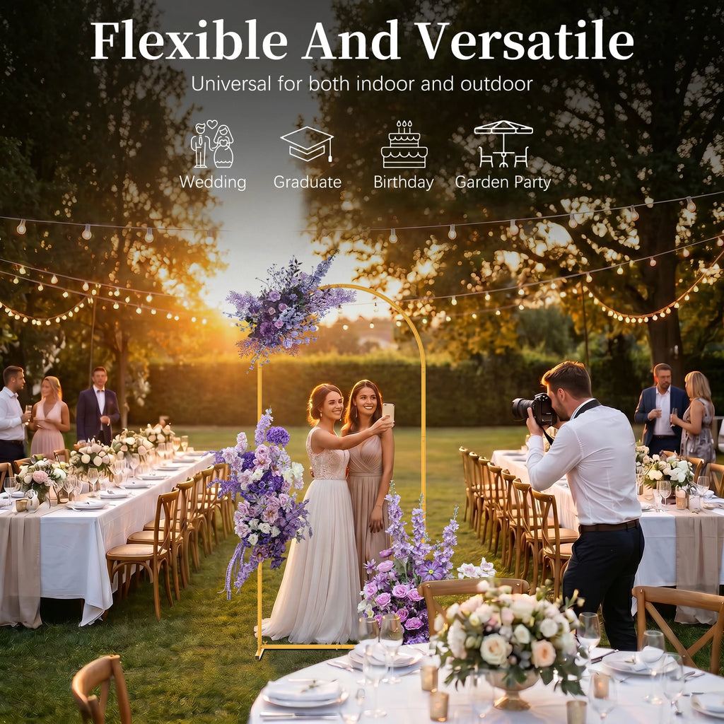Gold Metal Wedding Arch Stand | Balloon Backdrop Frame