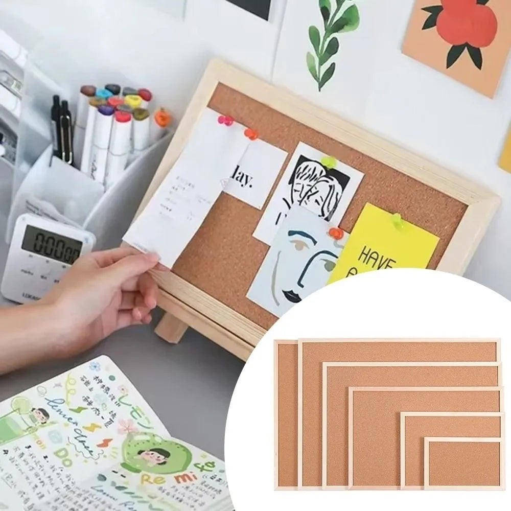 Wooden Frame Cork Bulletin Board – Hanging Memo Display Board Cork Bulletin Board Nixie