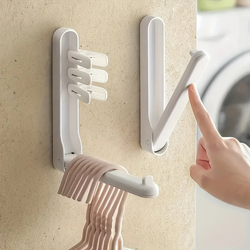 Foldable Clothes Hanger Organizer with Hooks | Space-Saving Rack Hanger Organizer Rack Nixie